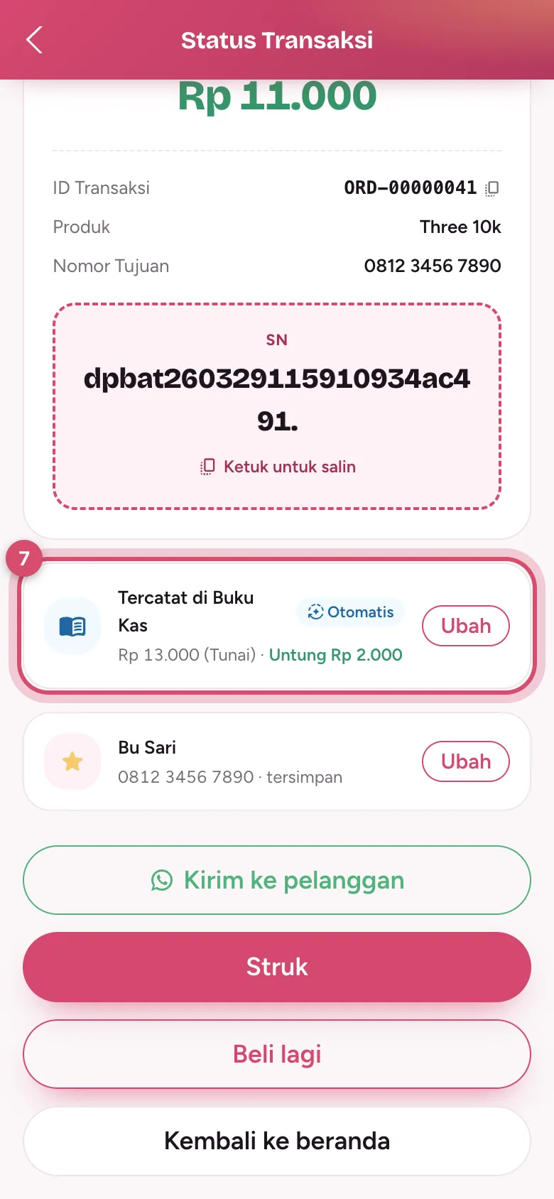 Kartu Buku Kas dengan harga baru